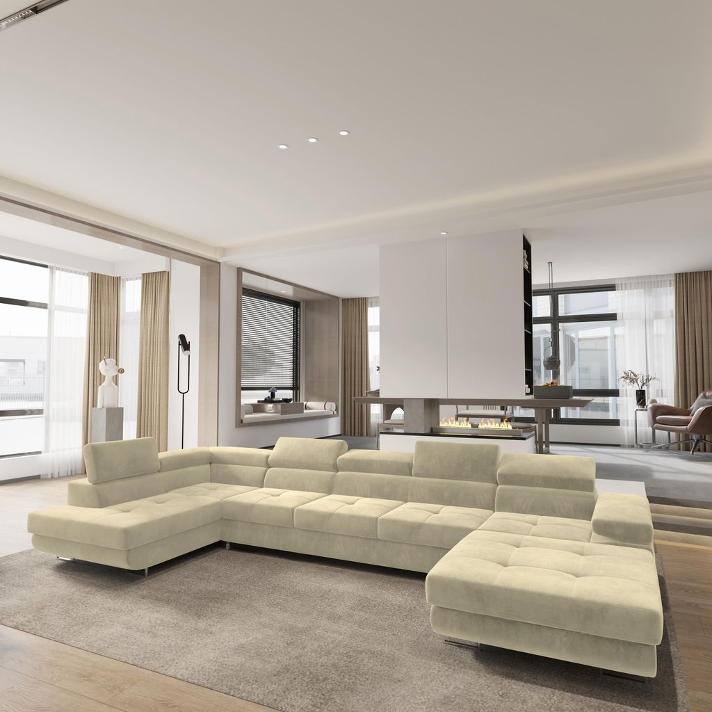 Masseno Ecksofa TORIVA L-S mit Schlaffunktion U-Form, Sofa Produktbild 