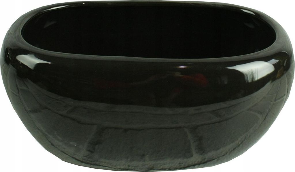 Vaso ovale in Vetroceramica nero 27 cm Piano Immagine del prodotto 