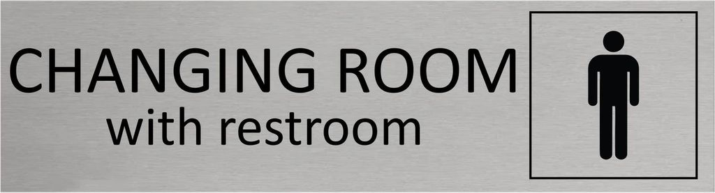 CombiCraft Aluminium Türschild Men's Changing Room With Restroom 165x45mm mit 3M-Tape zur Befestigung, einfache Kennzeichnung von Räumen und Bere...