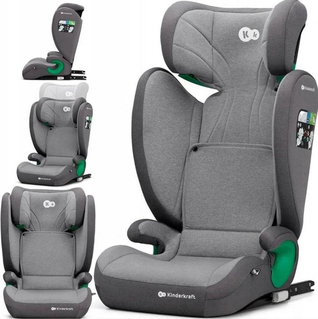 I-Size Autositz Kinderkraft Junior Fix 2 H-Guard Raketengrau