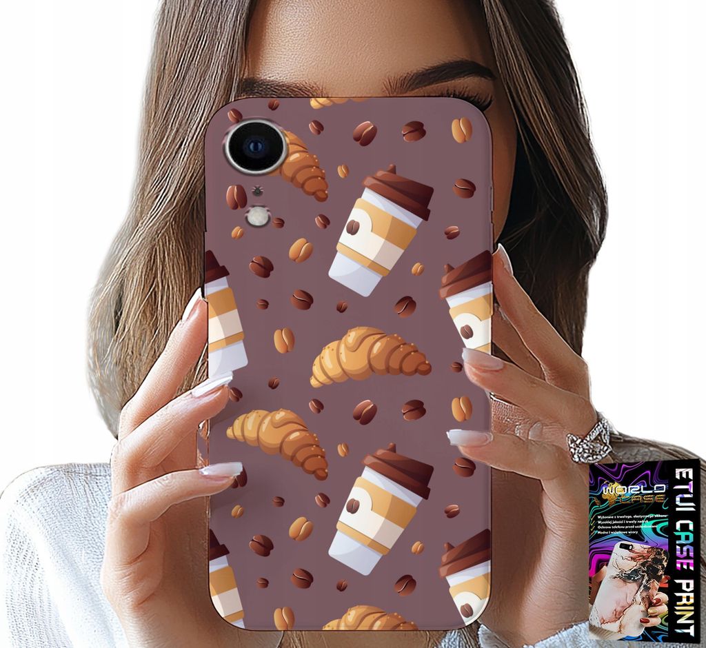 Fall Für Iphone Xr - Fall Mit Kaffee Croissants Und Bohnen Im Hintergrund