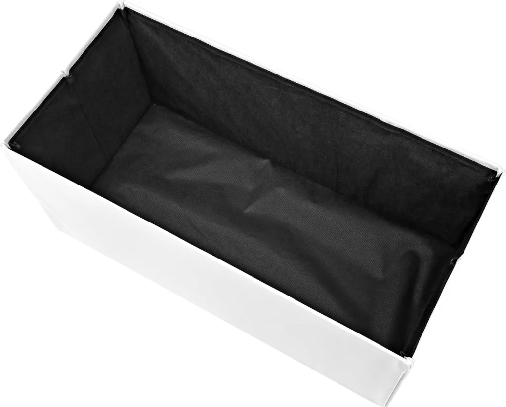 Banc Ottoman de Salon Blanc Pliable 76cm Coffre de Rangement Chic