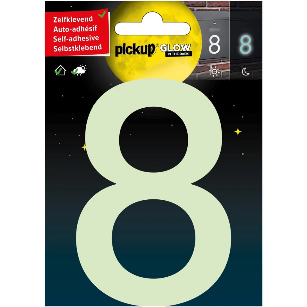 Numero 8 per Esterni Pickup 10cm - Fosforescente e Resistente UV - 1