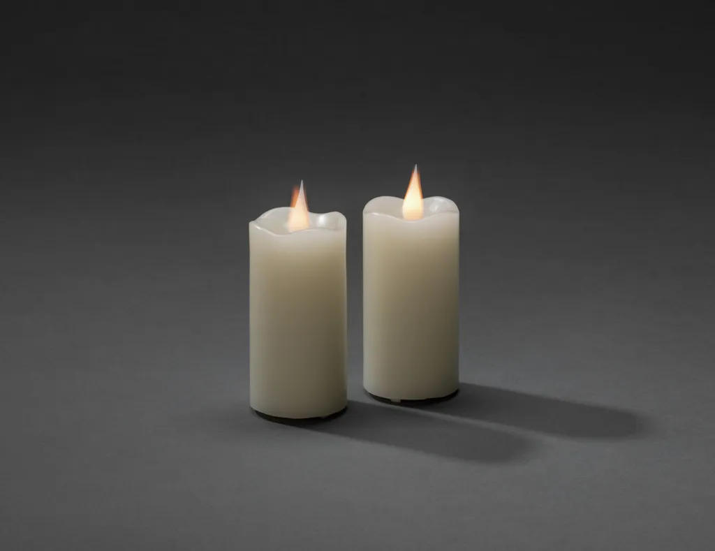 Décoration de Table Bougie LED Blanc Crème Lot de 2 avec Minuteur Auto