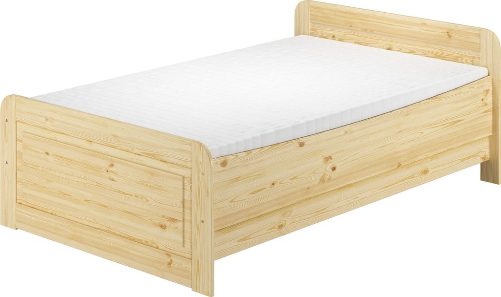 Seniorenbett extra hoch 120x200 Einzelbett Holzbett Produktbild 