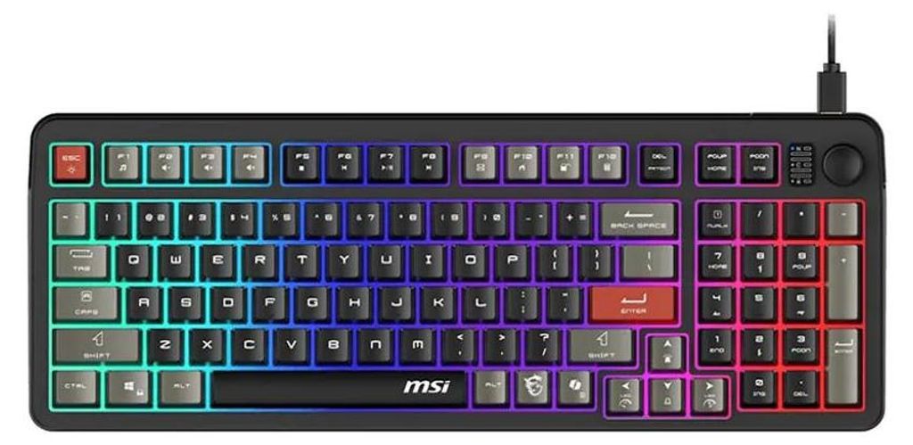 MSI FORGE GK110, Kabelgebunden, USB, Membran Key Switch, QWERTY, RGB-LED, Schwarz