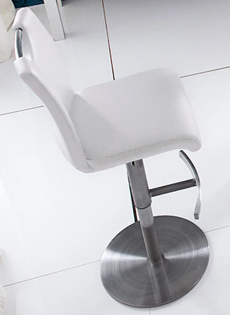 Tabouret de bar Amiens I stable en inox blanc : fini les sols rayés