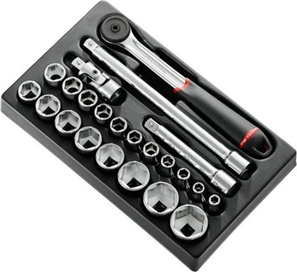 Coffret de douilles 1/2 métriques 6 pans FACOM avec cliquet étanche S161