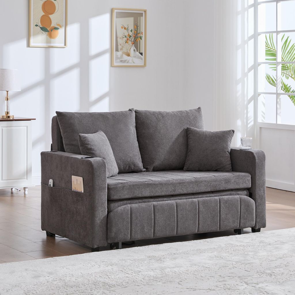 Multifunktionales Stoffsofa Klappbares Ausziehsofa Kleines Wohnzimmersofa mit zwei Funktionen Abnehmbar und waschbar Mit Aufbewahrungstasche Mit US...
