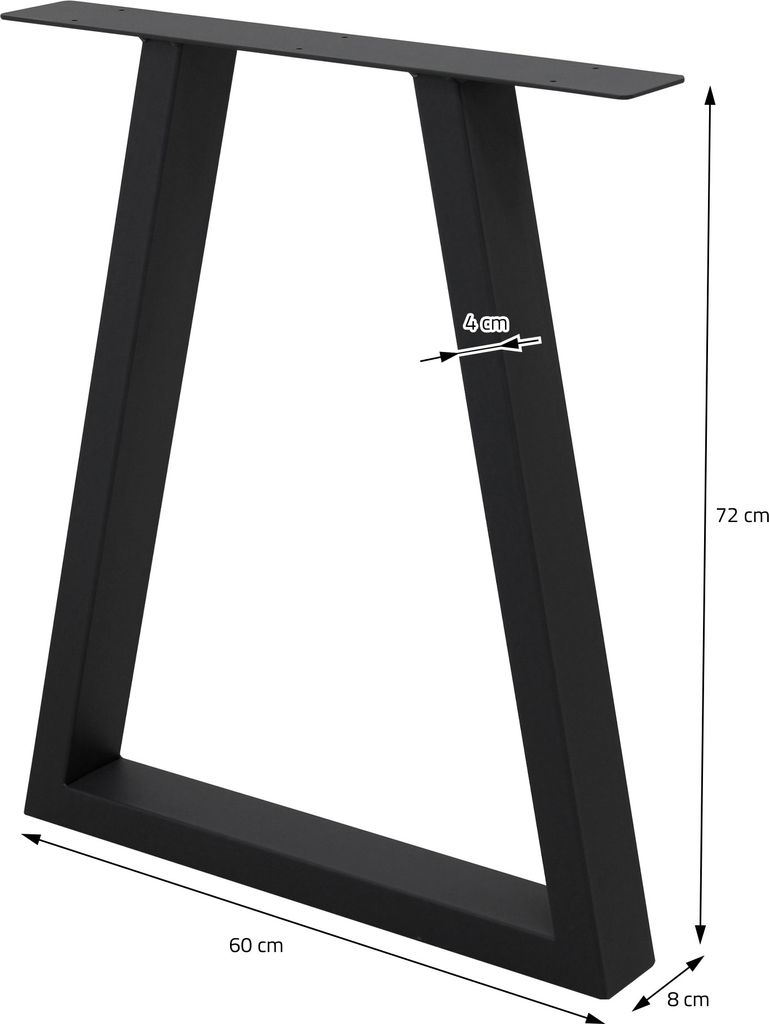 ECD Germany 2x nogi stołu w kształcie trapezu, 60x72 cm, Zdjęcie produktu 
