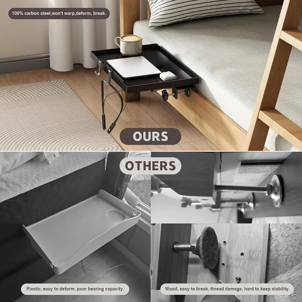 Table de chevet pliable en acier carbone robuste pour lit superposé - 19