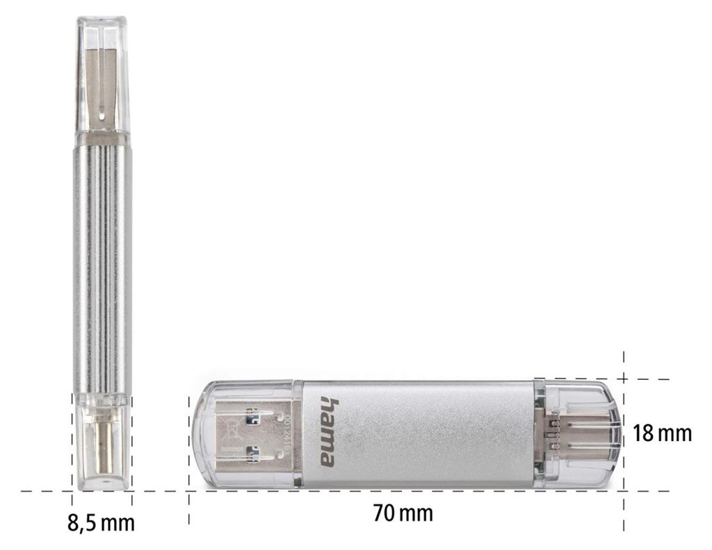 hama Clé mémoire USB 3.0 / 3.1 "C-Laeta" 32 GB argentée Image du produit 