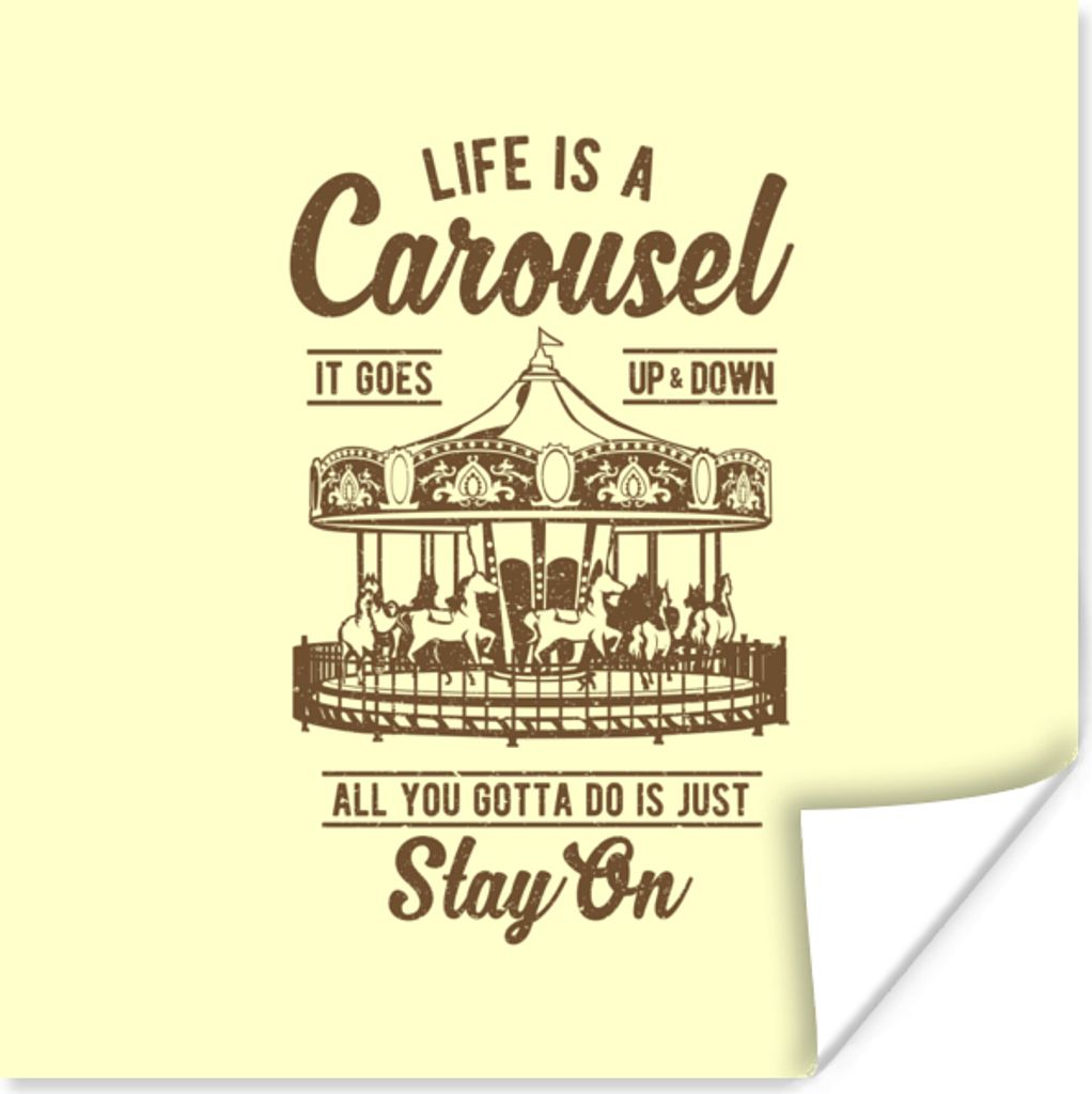 MuchoWow Poster Karussell - Zitate - Jahrgang 100x100 cm - Babyzimmer