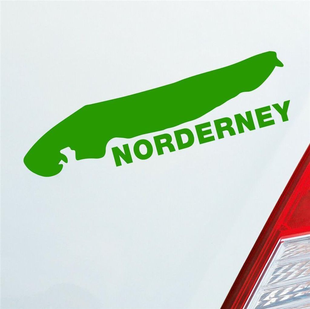 Auto Aufkleber Norderney Insel Deutschland Urlaub 10x3 cm Hellgrün Sticker Heckscheibenaufkleber
