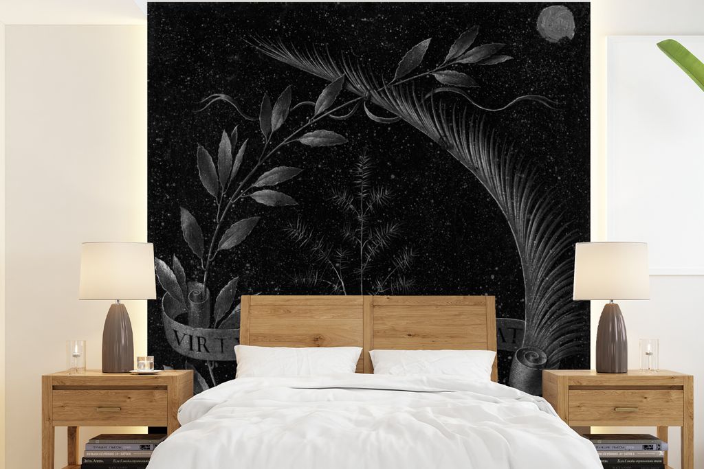 MuchoWow Fototapete für Wohnzimmer oder Schlafzimmer Wandtapete Vinyl Motivtapete Ginevra de' Benci Rückseite - Leonardo da Vinci - 200x220 cm ...