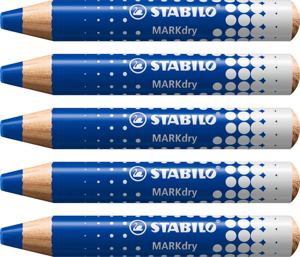 STABILO Whiteboard- und Flipchartmarker - MARKdry - 5er Pack - blau