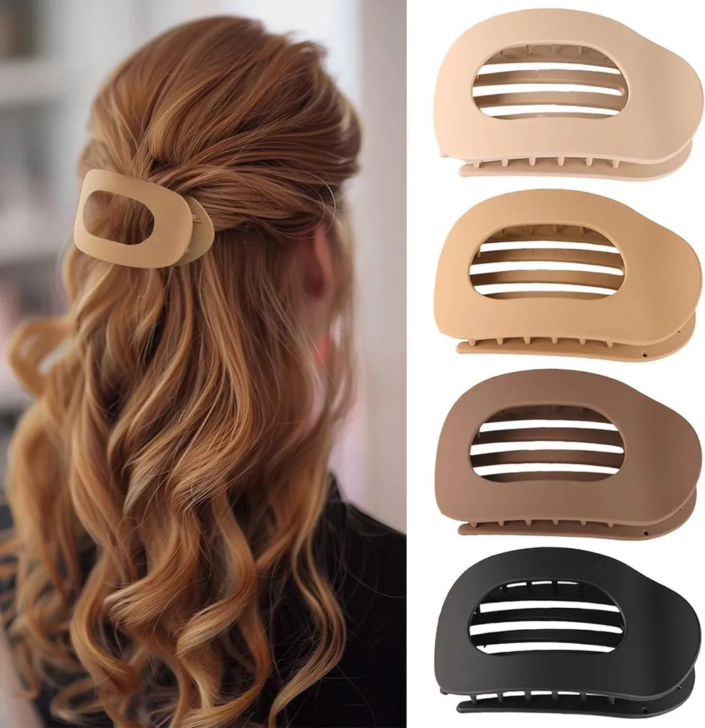 Lot de 4 pinces à cheveux design français en métal doré et coloré