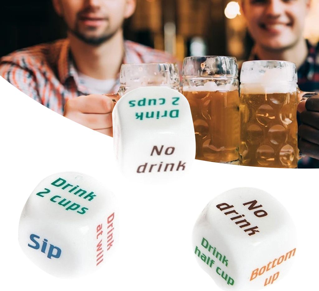 2pcs Farbdruckspiel Würfel kompaktes Acryl lustige Party -Trinkwürfel für Unterhaltung