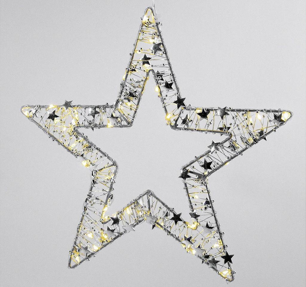 F-H-S Drahtstern 40LED ø28cm silber