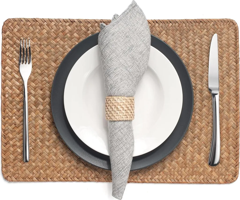 Sets de table en algues pour repas en terrasse et décoration de table