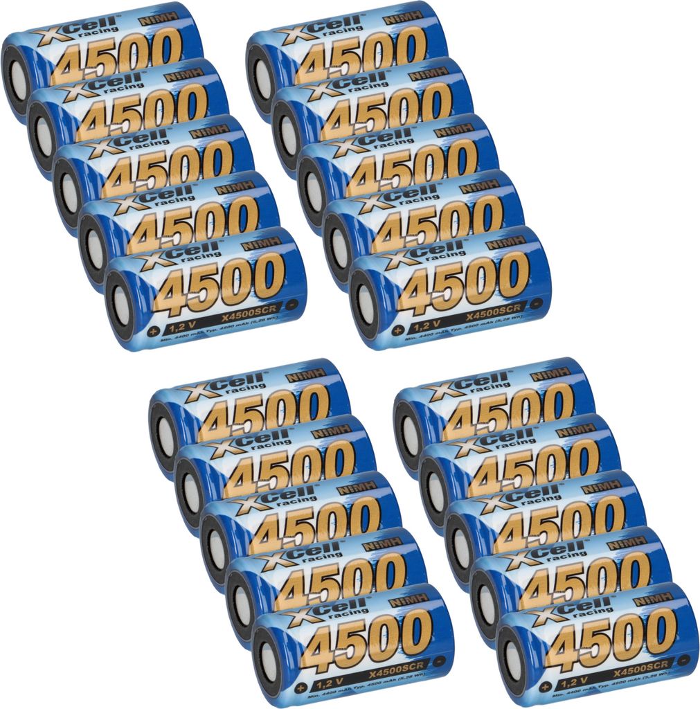 20x XCell Racing Sub-C Ni-MH 4500mAh 1,2V Sub C X4500SCR Produktbild 