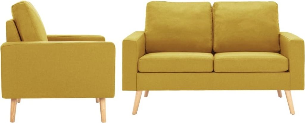 CLORIS 2-tlg. Sofagarnitur Stoff Gelb - Ecksofas LL0000038316