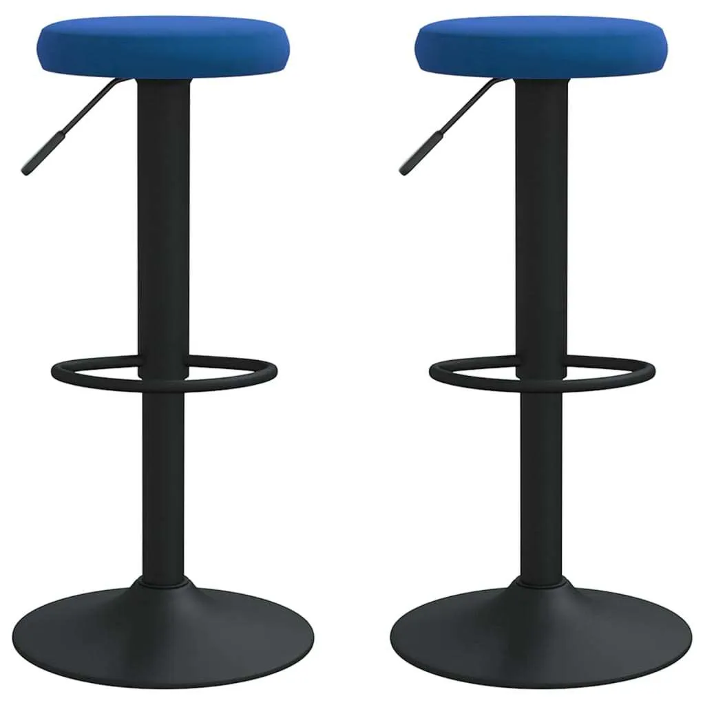 Sgabello da bar 2 pezzi. Velluto blu