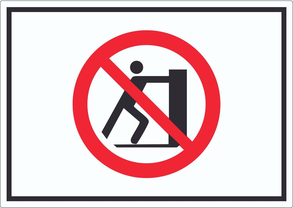 Nicht schieben Symbol Aufkleber A9 (37x52mm)