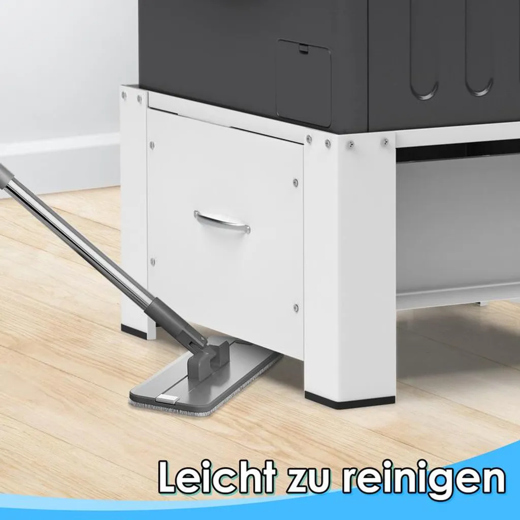 Socle de Machine à Laver Anti-vibration avec Tiroir pour Rangement Bas
