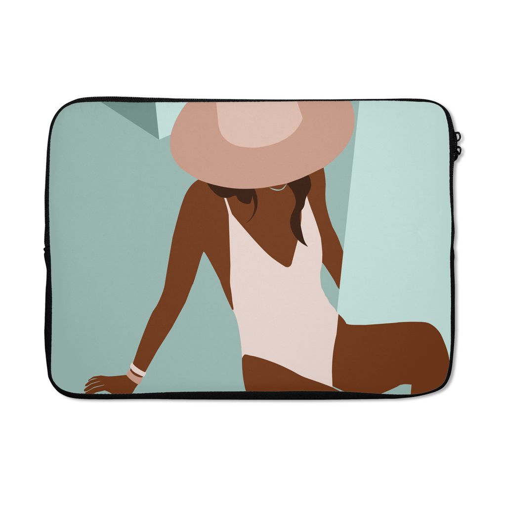 MuchoWow Laptop Hülle 14 ZollSommer - Frau - Abstrakt Laptoptasche - Laptoptasche - Stoßsicher - Schutzhaube