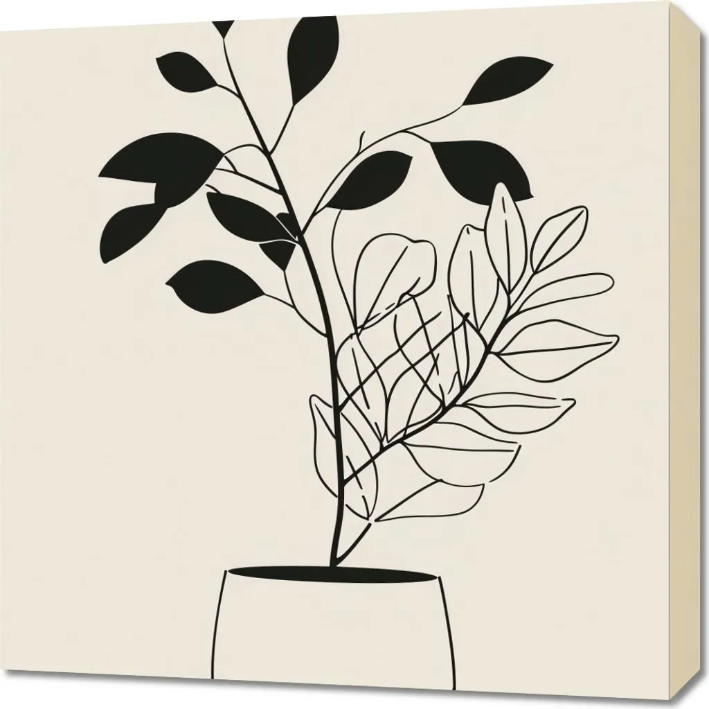 Quadro 60x60cm Semplicità Vasi