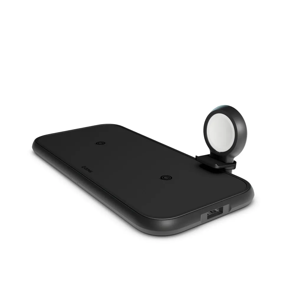 ZENS 4in1 Doppio Alluminio: Stazione Ricarica 2x10W + 45W PD + Apple Watch