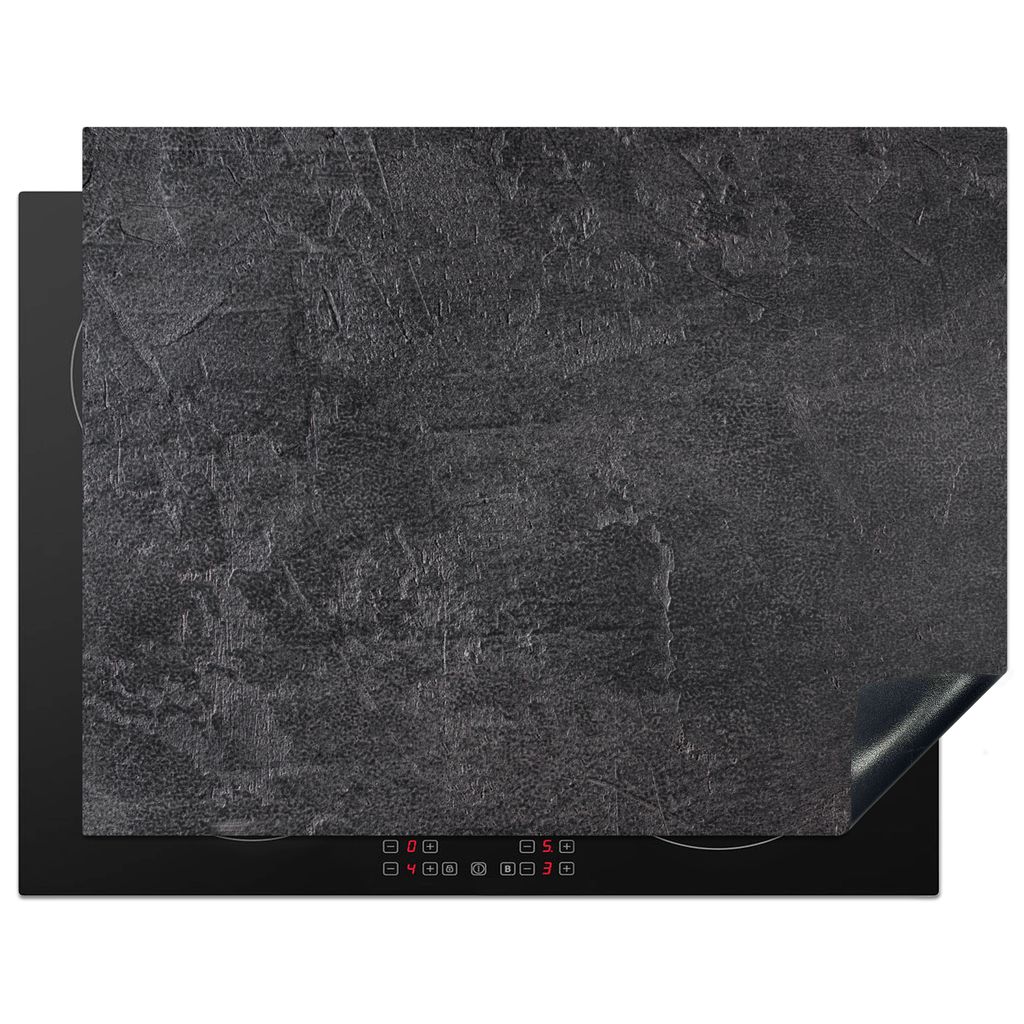 KitchenYeah Herdabdeckplatte Schiefer - Beton - Naturstein - Grau - Industrie , 77x59cm, Küche Deko, Glaskeramikkochfeld Herdabdeckung, Abdeckpl...