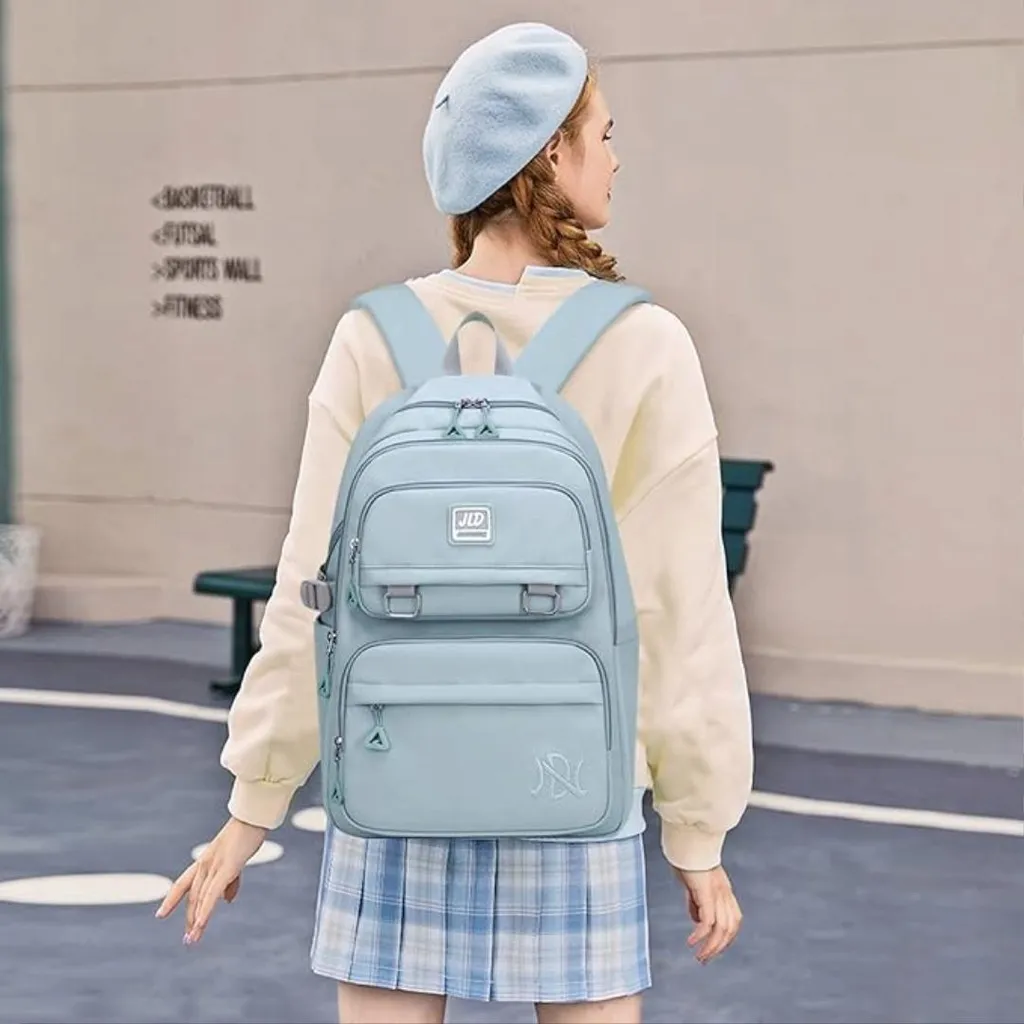Sac à dos 30L imperméable bleu avec compartiments multifaces jeunesse