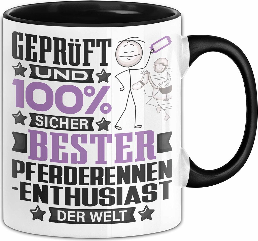Pferderennen-Enthusiast Geschenk Lustiger Spruch für Pferderennen-Enthusiast Geschenkidee Bester Pferderennen-Enthusiast Der Welt (Schwarz)