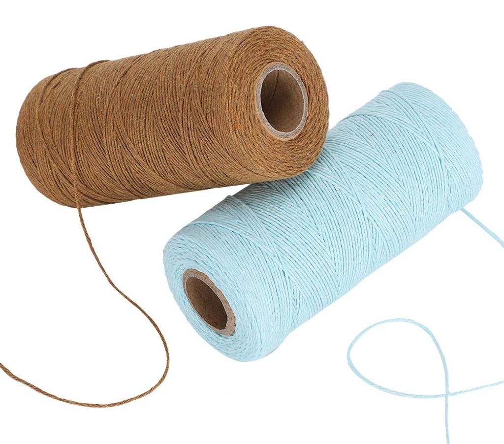 2 Rollen reines Baumwollgarn, zugfester 8/4-Kettfaden zum Stricken von Occhi-Teppichteppichen