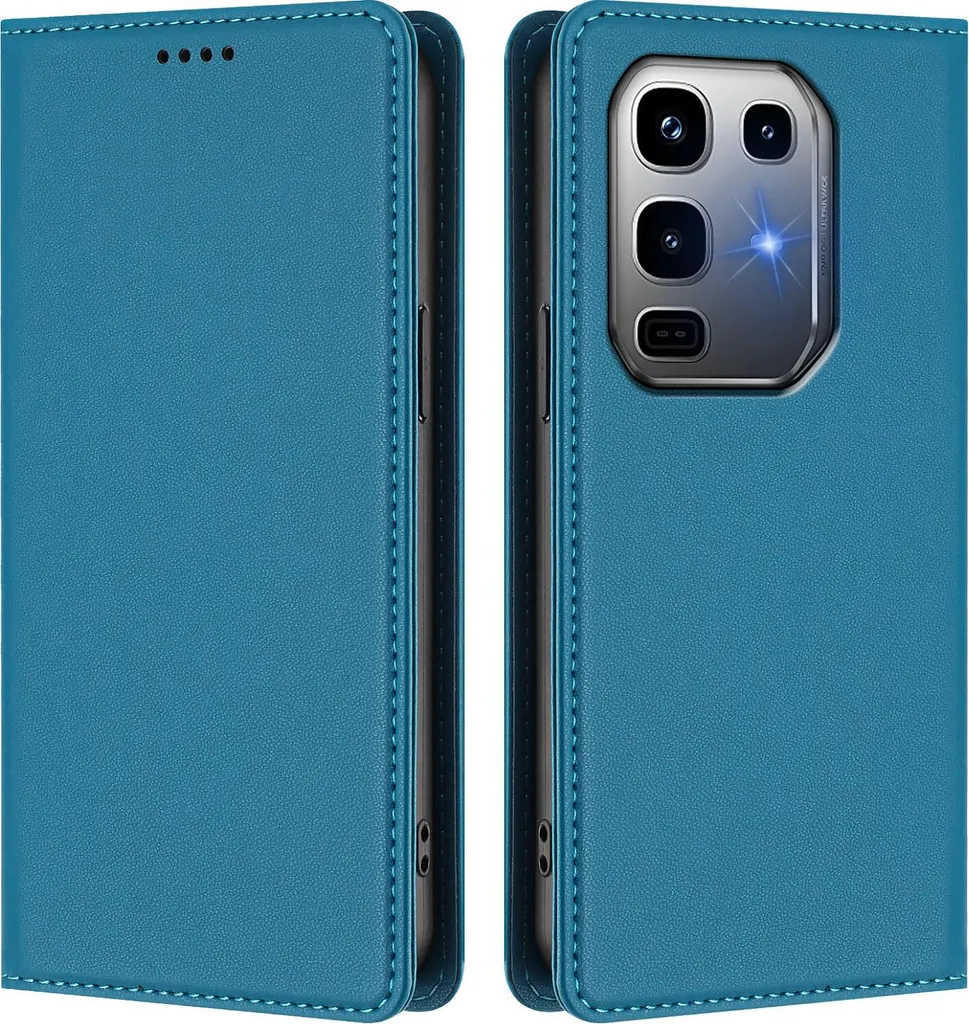 Custodia per telefono cellulare per Infinix Note 50 Pro+ 5G, Flip Cover in Finto cuoio antiurto magnetica con supporto blu