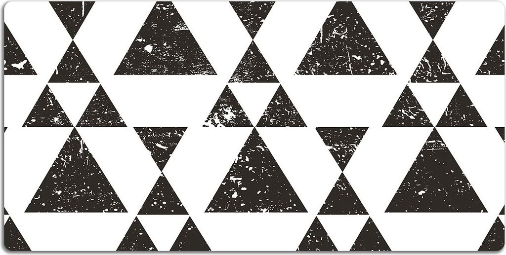 Schreibtischmatte Tischunterlage 90x45 cm Mauspad - Schwarze weiße Dreiecke