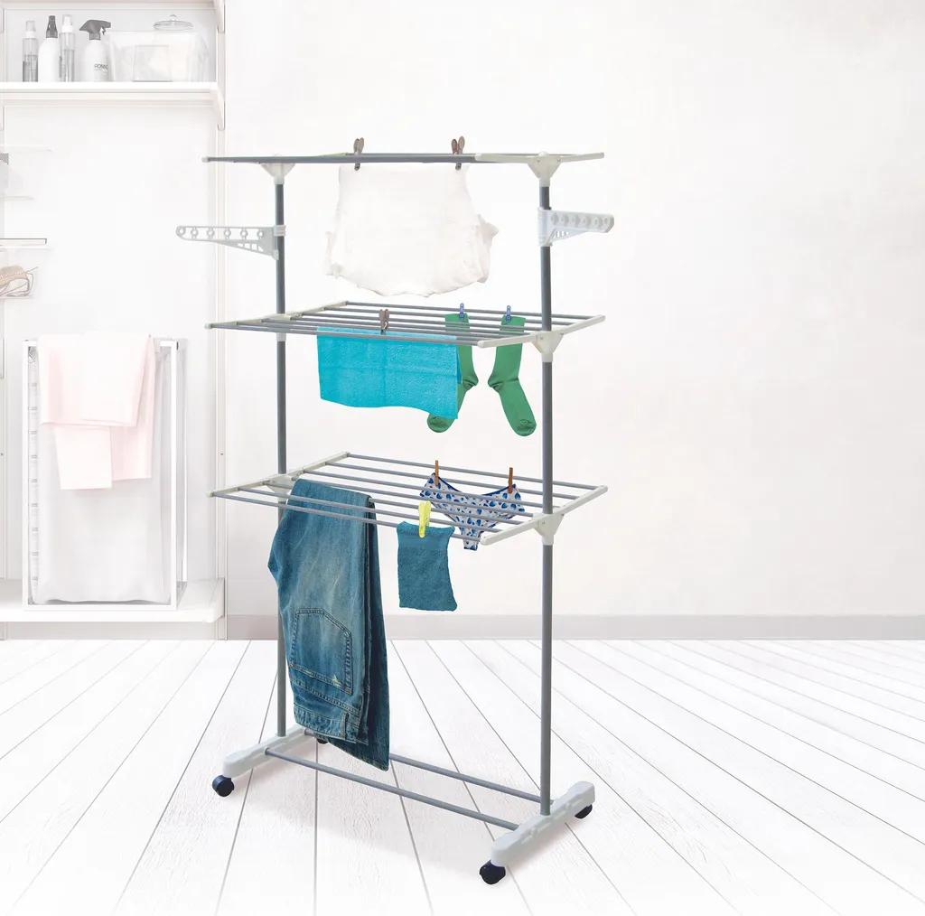 Etendoir à linge 3 étages gain de place - Séchoir tour pour appartement