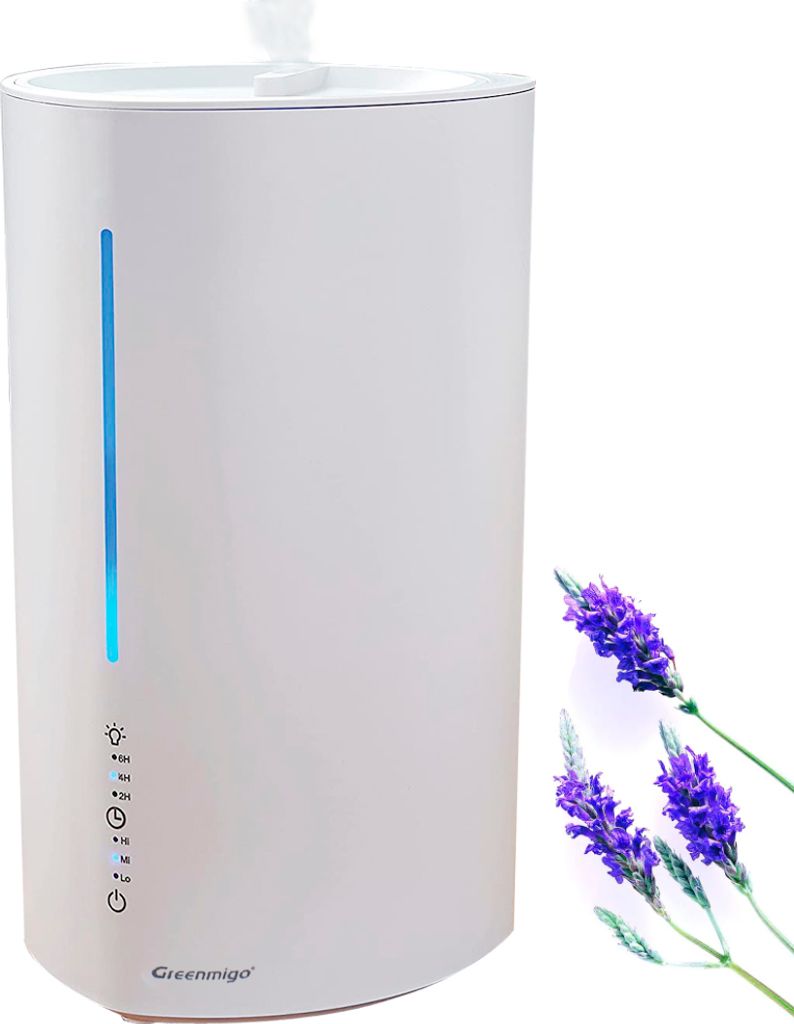 Greenmigo 3L Aroma Luftbefeuchter,Top-Fill Humidifier für Schlafzimmer Kinderzimmer,Auto Abschaltung,3 Geschwindigkeitsstufen,Leicht zu Reinigende...