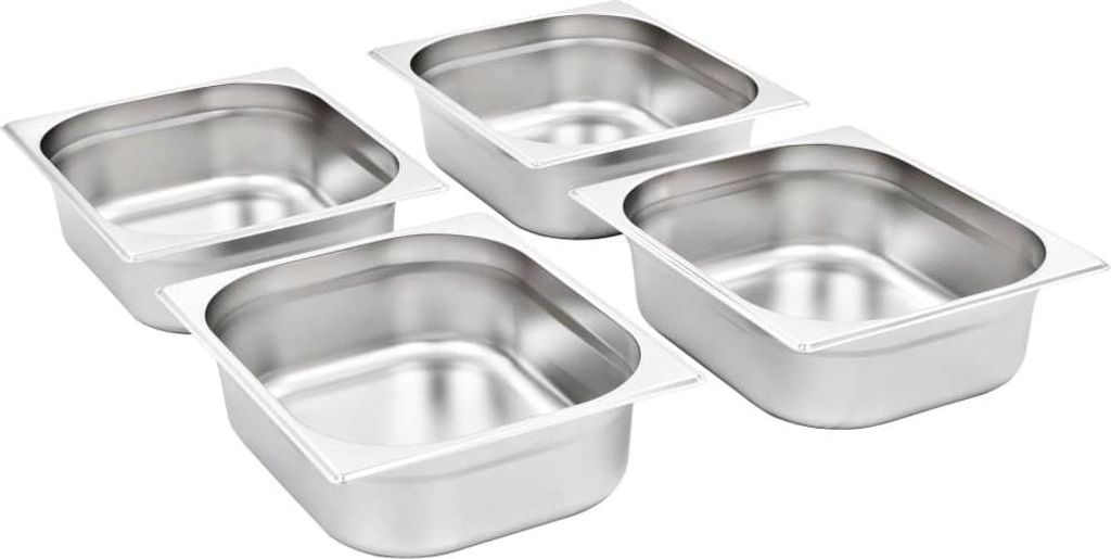 vidaXL Gastronorm kontejner 4 ks. GN 1/2 100 mm z nerezové Obrázek produktu 
