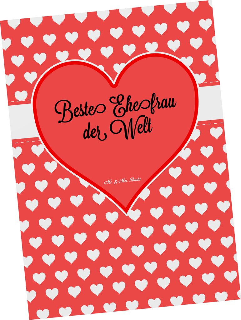 Mr. & Mrs. Panda Postkarte Ehefrau - Geschenk, Kleinigkeit, Liebling, Ehe, Braut, Ansichtskarte, Freundin, Traumfrau, Grußkarte, Ansichtskarten, b...