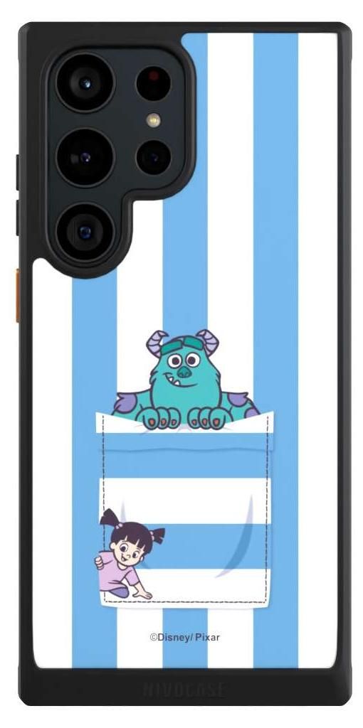 NIVOCASE Hülle für Samsung Galaxy S23 Ultra Handyhülle NIVOcore Case Schwarz Disney Pixar Fanartikel Die Monster AG