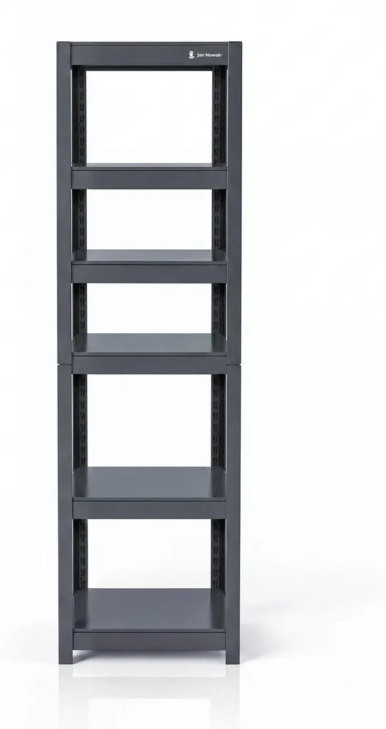 Étagère métal anthracite JOHNNY 180cm, structure étroite robuste