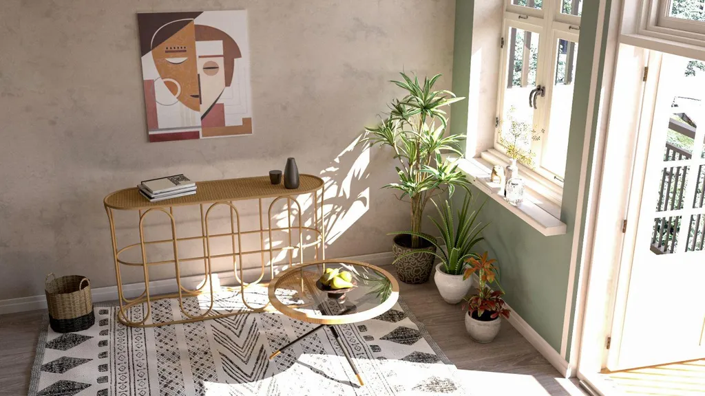 Console étroite Samui en rotin et métal pour optimiser les petits espaces - 10