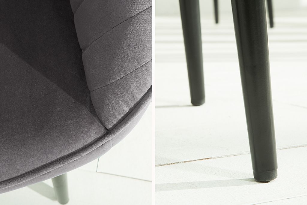 riess-ambiente Edler Armlehnen Stuhl TURIN silbergrau Samt Produktbild 8