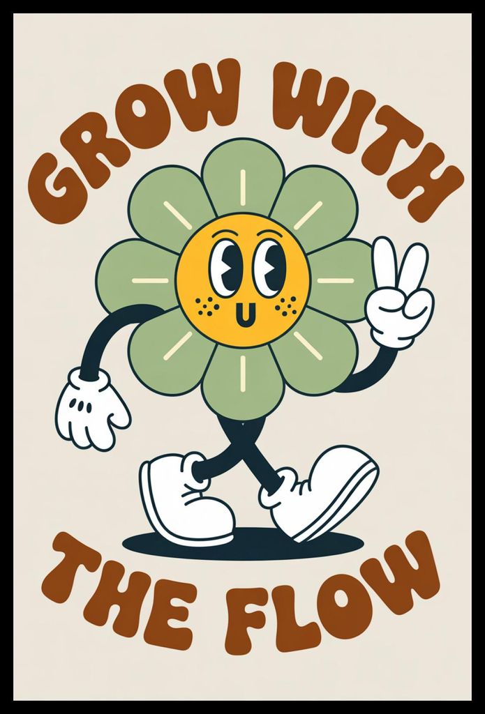 Poster 40x60cm Motivational Affirmation Retro Vintage Für Wohnzimmer Grow