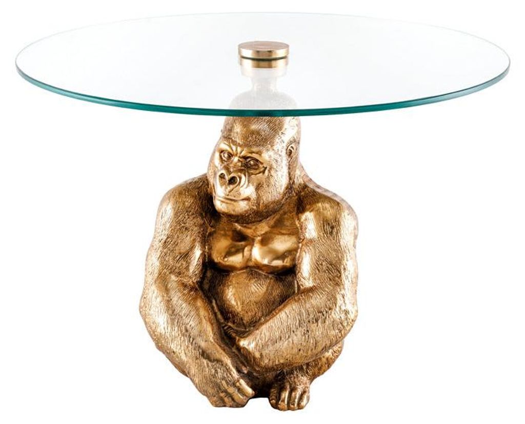 Couchtisch 60cm Glas Gold Design Tisch Modern Wohnzimmer JETZT KAUFEN