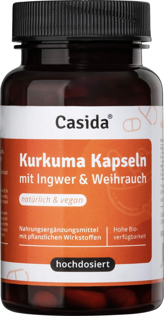Casida Kurkuma Kapseln mit Ingwer und Weihrauch, 90 St. Kapseln