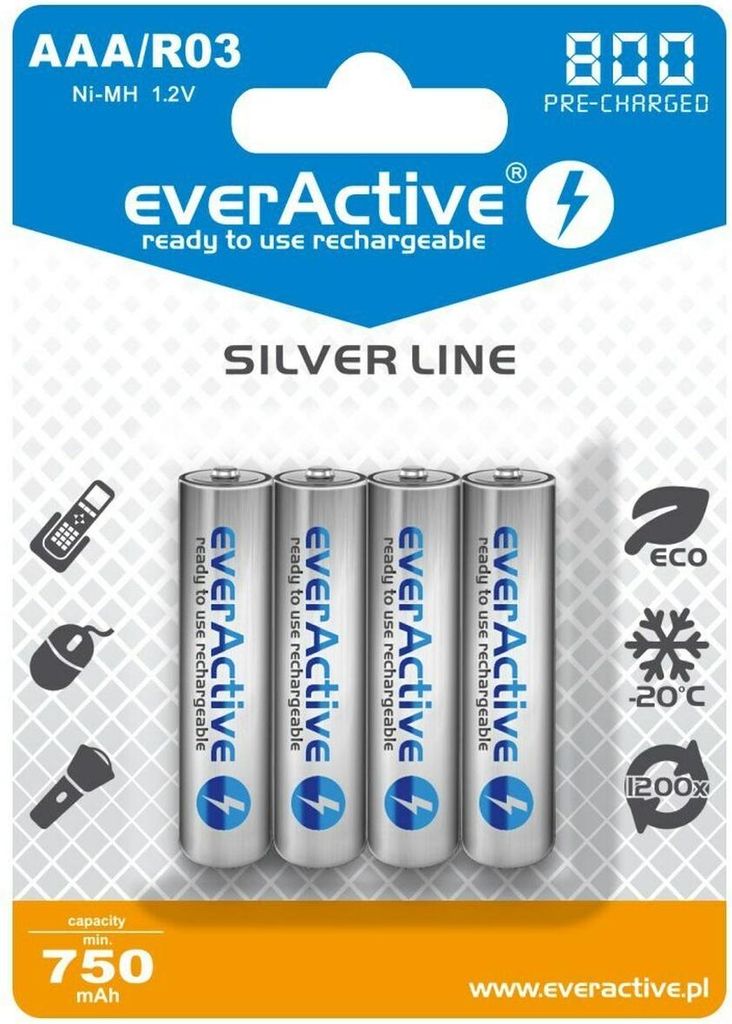Everactive EVHRL03-800, Dobíjecí baterie, AAA, Nikl-metal Obrázek produktu 